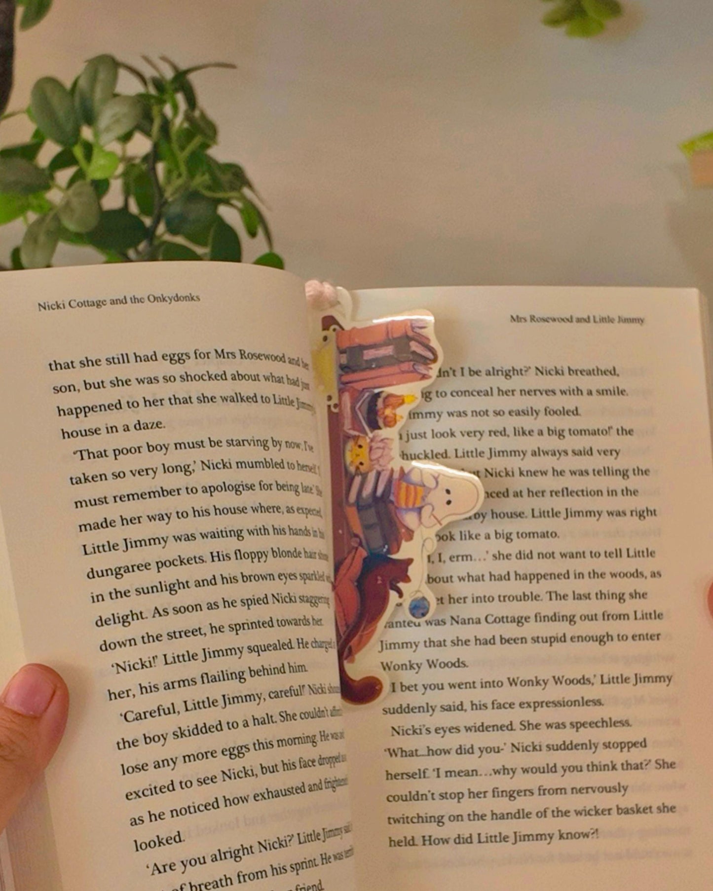 Whimsical Halloween Bookshelf Bookmark – Black Cat, Ghost Knitting, Tassel, Spooky Gothic Book Lover Gift, Triple Laminated